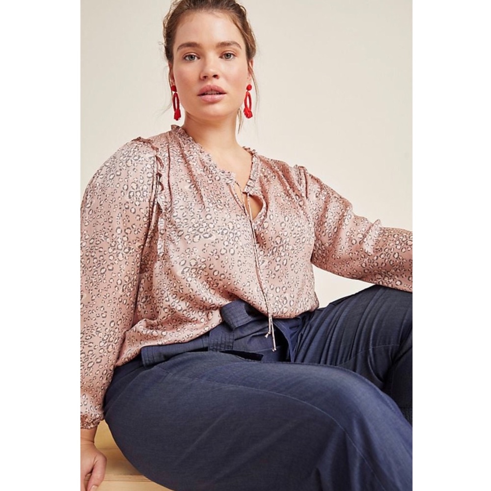 Leopard Print Blouse - Pink